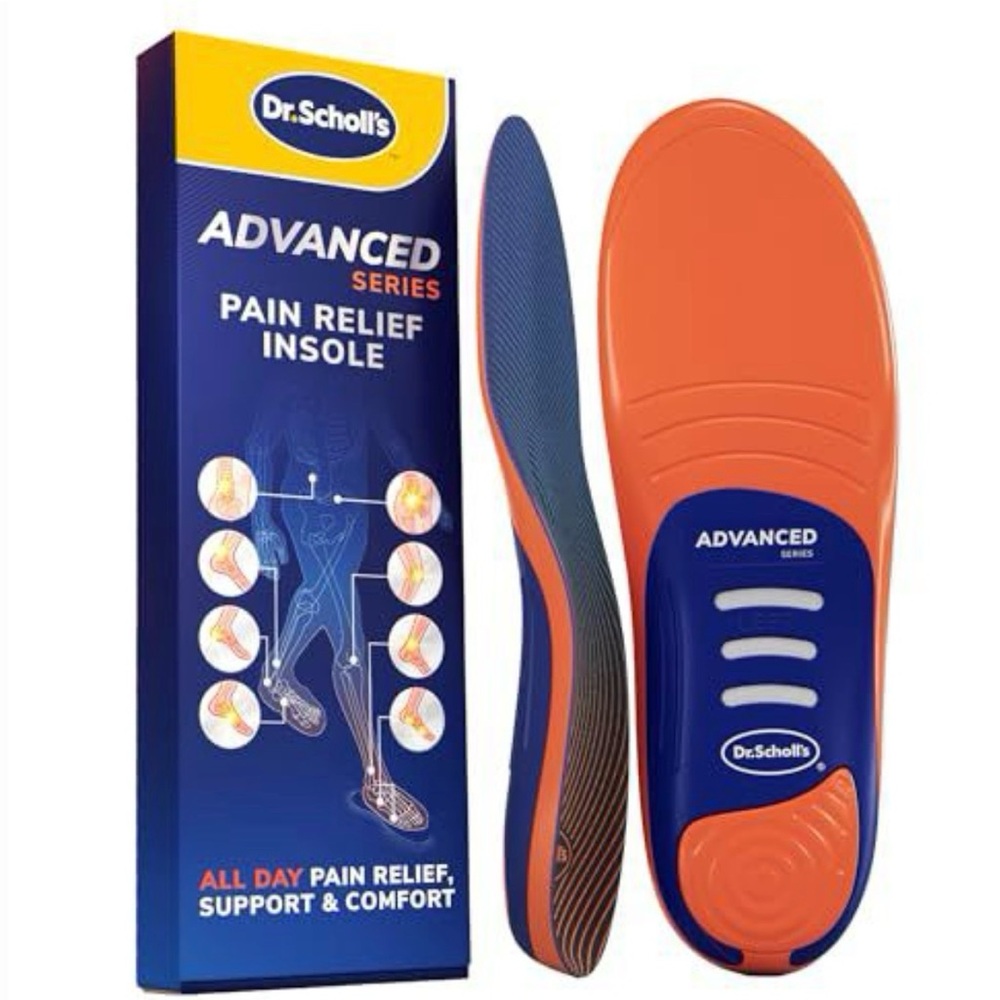 Dr. Scholl's Orange and Blue women’s  Pain Relief Insoles size H 12.5-13